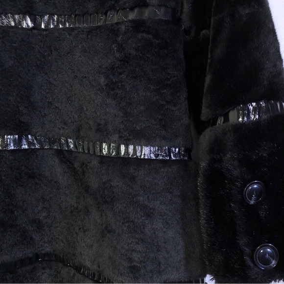 Rachel Zoe Rockstar Black Faux Fur Long Jacket - Picture 8 of 11